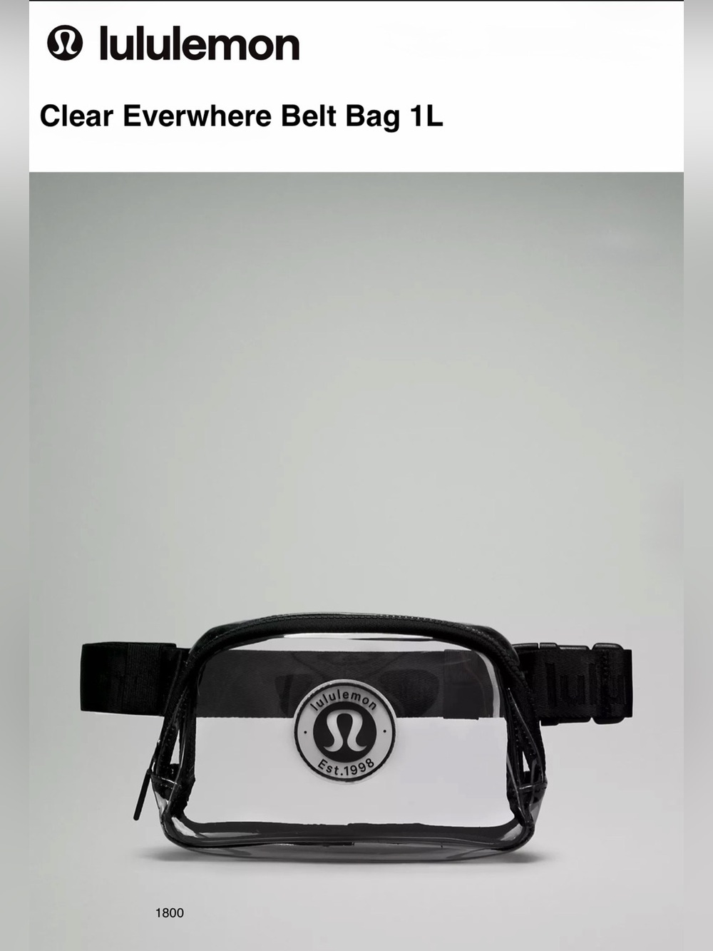 *new* Lululemon Clear Everywhere Belt Bag 1L